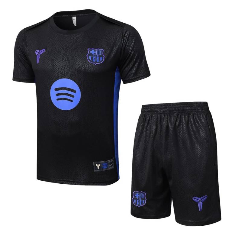 Ensemble Maillot Short Barca 2025 2026 Noir Charbon (1)
