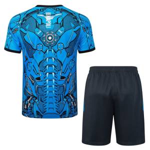 Ensemble Maillot Short Naples 2025 2026 Bleu Motif (2)