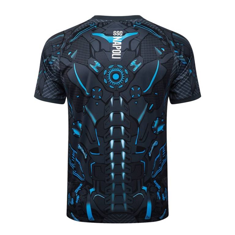 Ensemble Maillot Short Naples 2025 2026 Noir Motif (2)