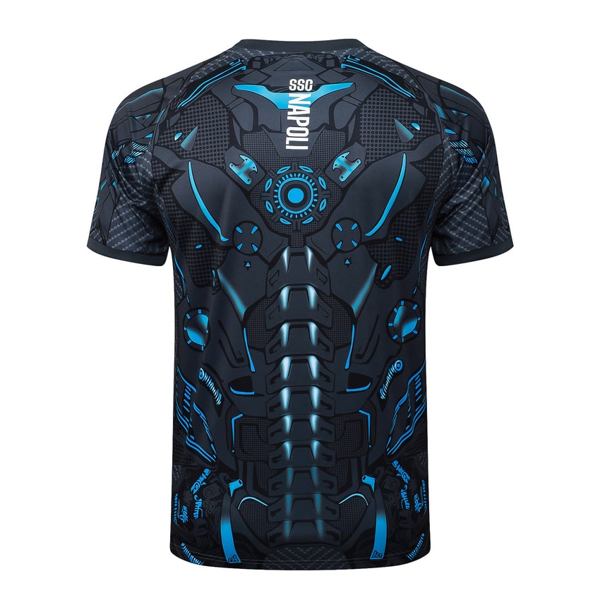 Ensemble Maillot Short Naples 2025 2026 Noir Motif (2)