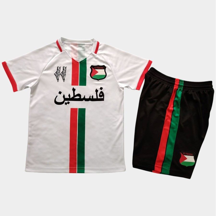 Maillot Kit Enfant FC Palestine Blanc 2025 Arabe (1)