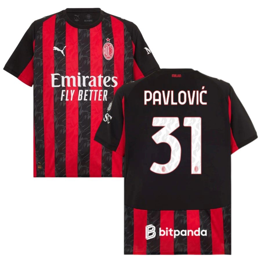 Maillot Milan AC Domicile 2025 2026 Pavlovic (1)