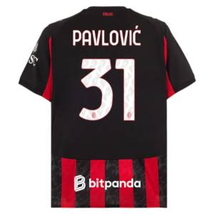 Maillot Milan AC Domicile 2025 2026 Pavlovic (2)