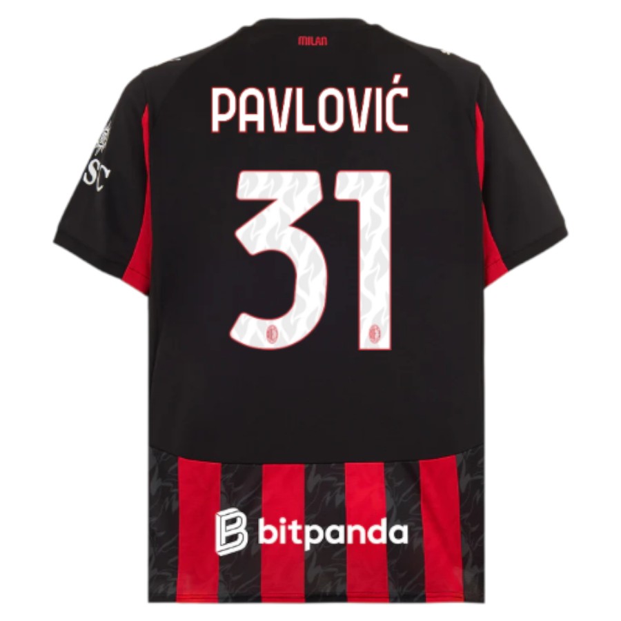 Maillot Milan AC Domicile 2025 2026 Pavlovic (2)