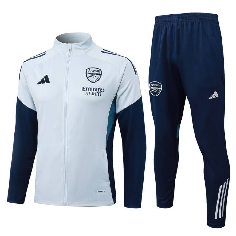 Survetement Arsenal Veste 2025 2026 Blanc Bleu (1)