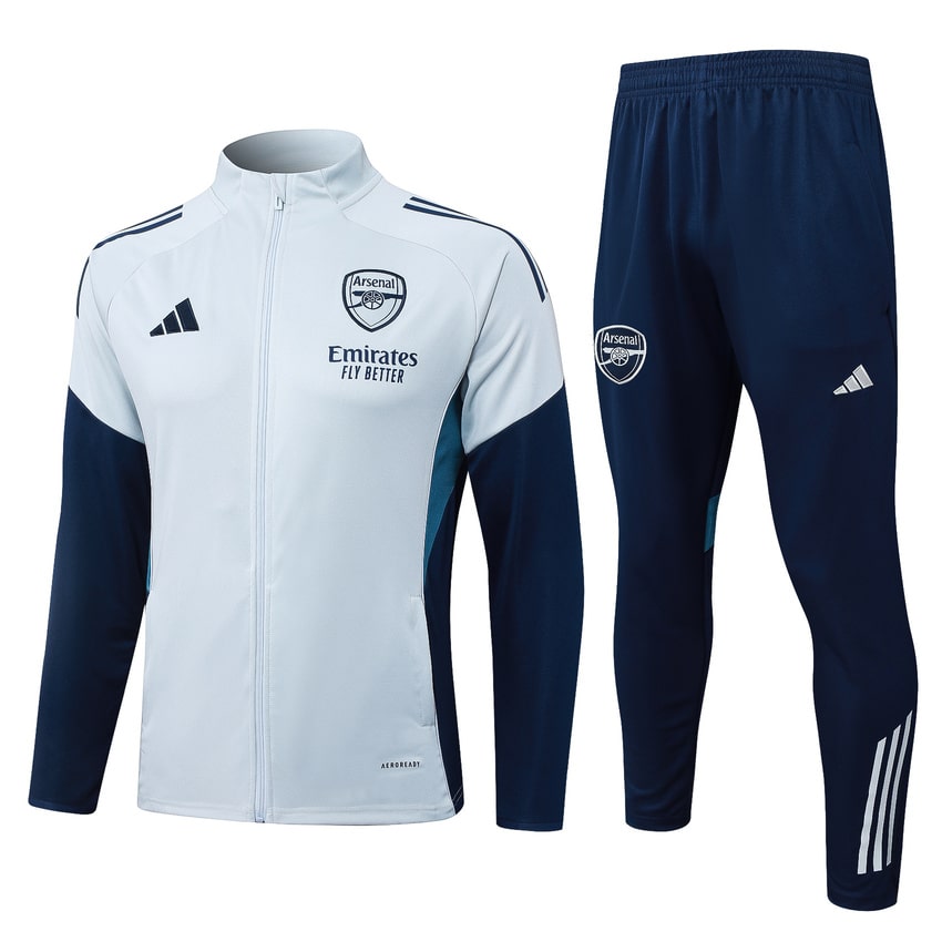 Survetement Arsenal Veste 2025 2026 Blanc Bleu (1)