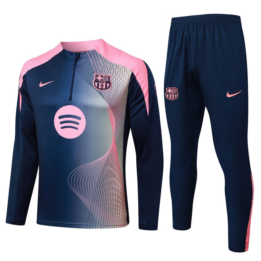 Survetement Barca Training 2025 2026 Bleu Rose Motif (1)