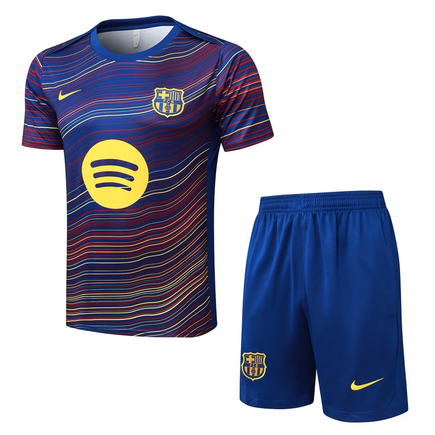 Ensemble Maillot Short Barca 2025 2026 Bleu Clair (1)