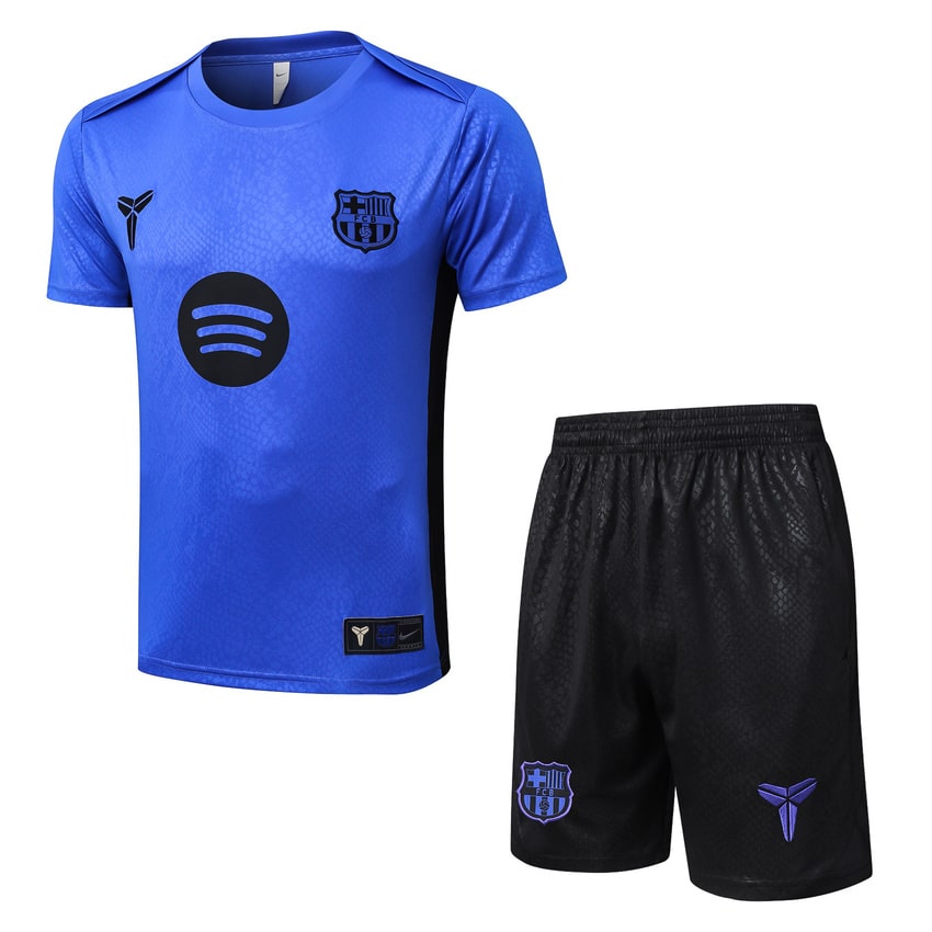 Ensemble Maillot Short Barca 2025 2026 Bleu Océan (1)