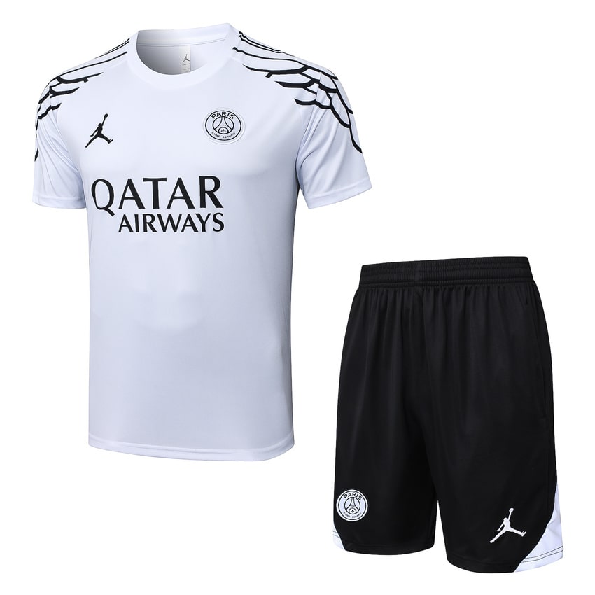 Ensemble Maillot Short PSG 2025 2026 Blanc Clair (1)