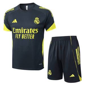 Ensemble Maillot Short Real Madrid 2025 2026 Noir Foncé