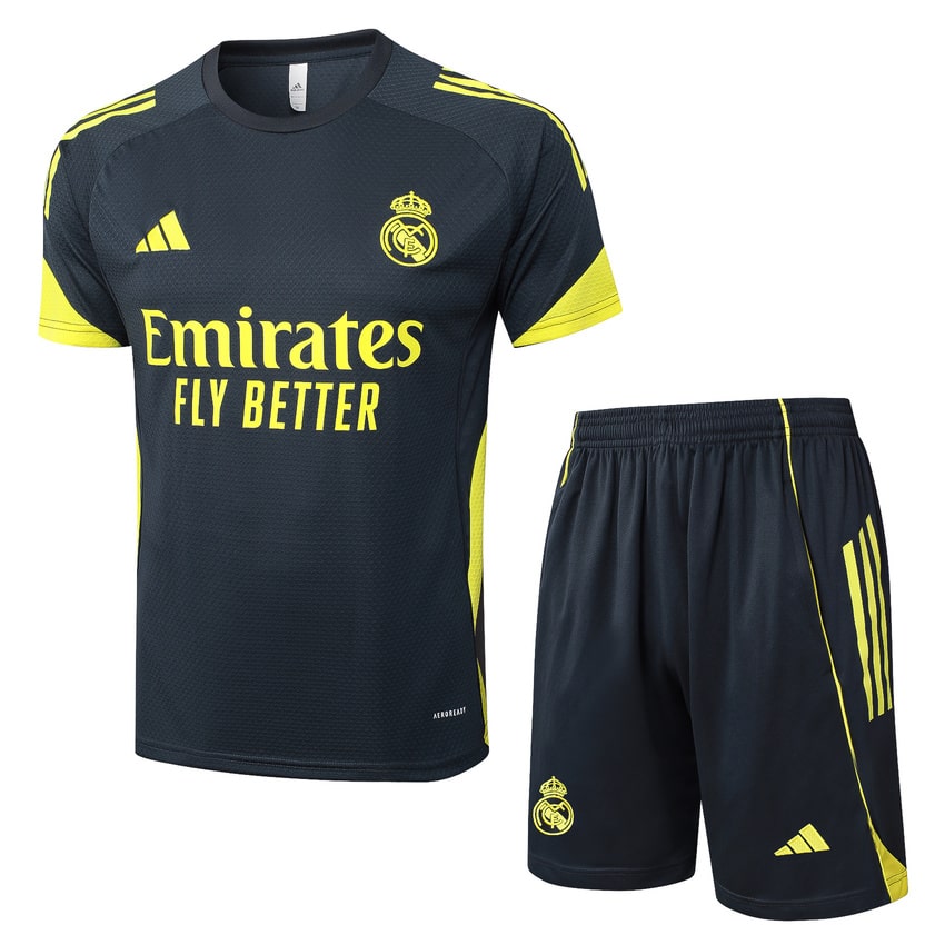 Ensemble Maillot Short Real Madrid 2025 2026 Noir Foncé (1)