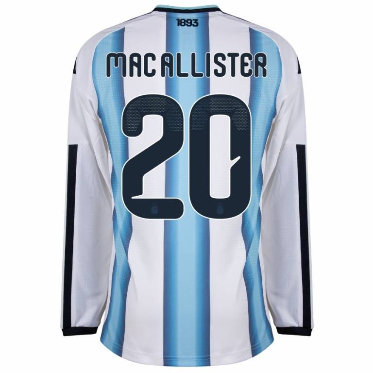 Maillot Argentine Domicile 2026 2027 Manches Longues Mac Allister (2)