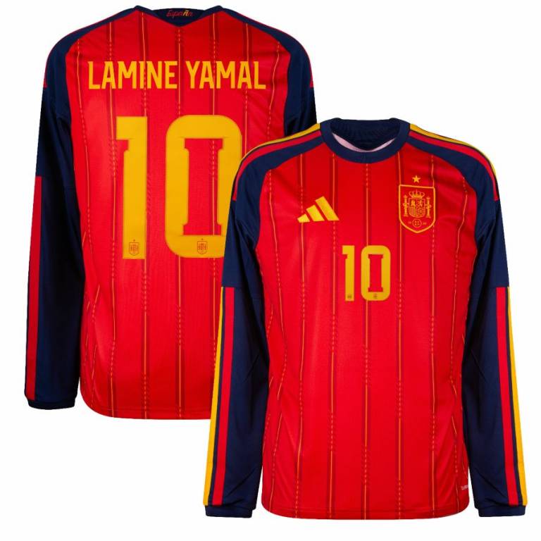 Maillot Espagne Domicile 2026 2027 Lamine Yamal 20 Manches Longues (1)