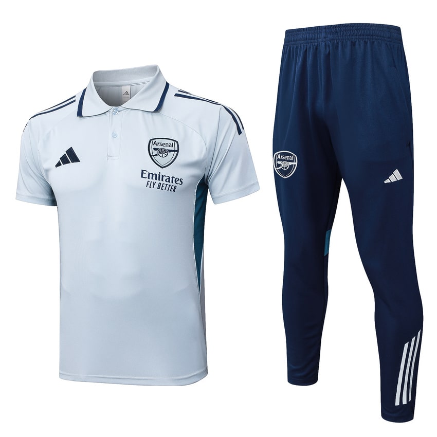 Survetement Arsenal Polo 2025 2026 Blanc Bleu (1)