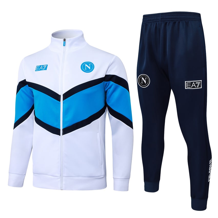 Survetement Naples Veste 2025 2026 Blanc Bleu (1)