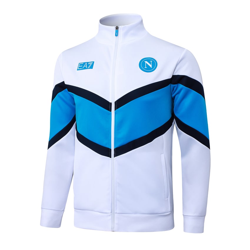 Survetement Naples Veste 2025 2026 Blanc Bleu (3)