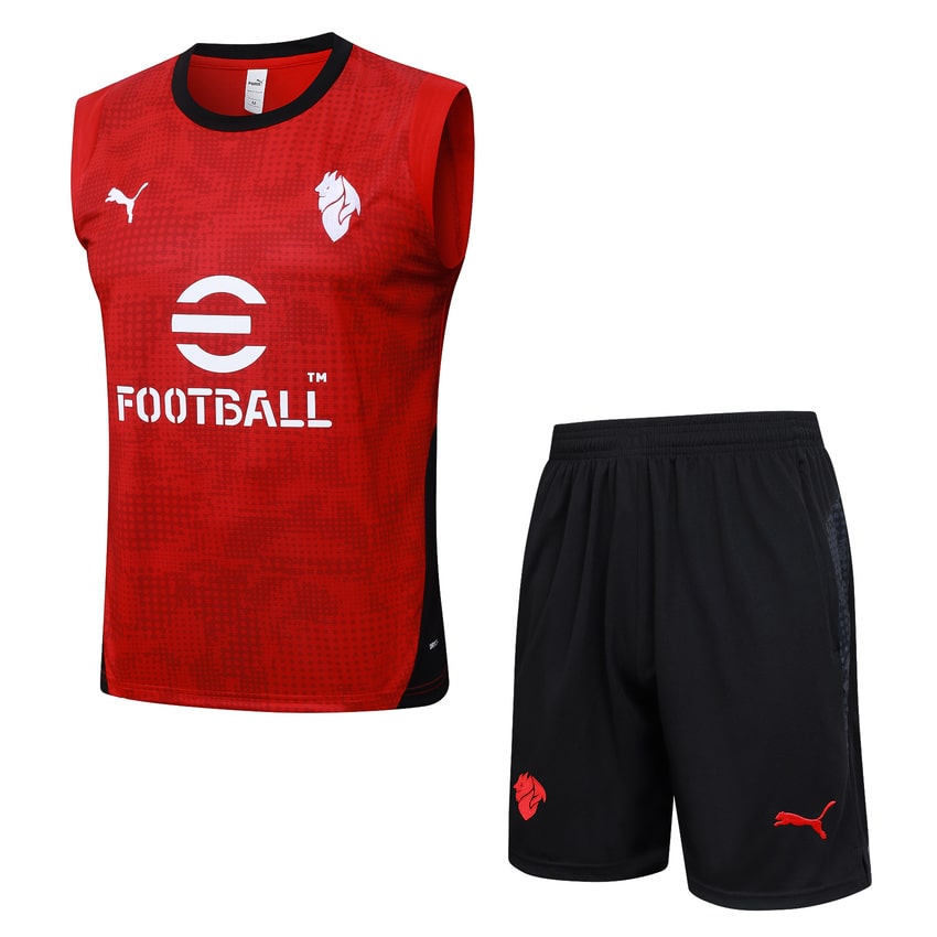 Debardeur Short Milan AC 2025 2026 Rouge Clair (1)