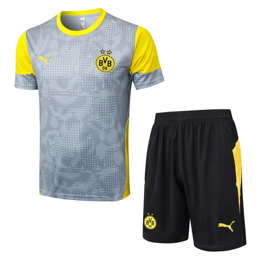 Ensemble Maillot Short Dortmund 2025 2026 Gris (1)