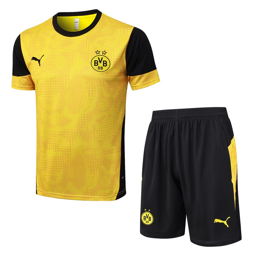 Ensemble Maillot Short Dortmund 2025 2026 Jaune Noir (1)