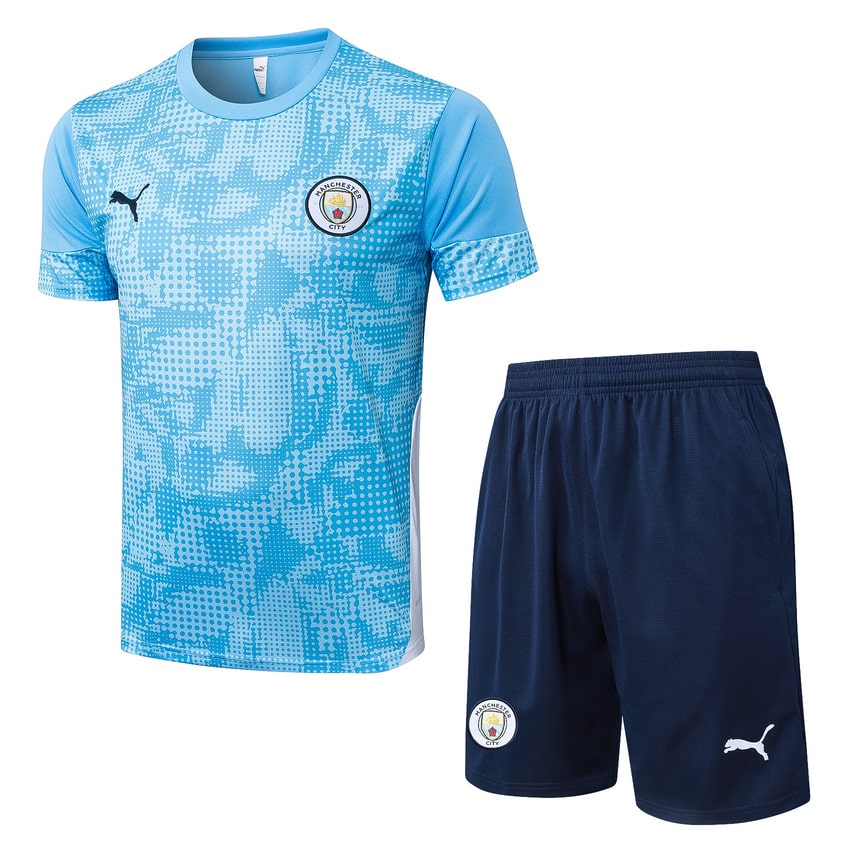 Ensemble Maillot Short Manchester City 2025 2026 Bleu Ciel (1)