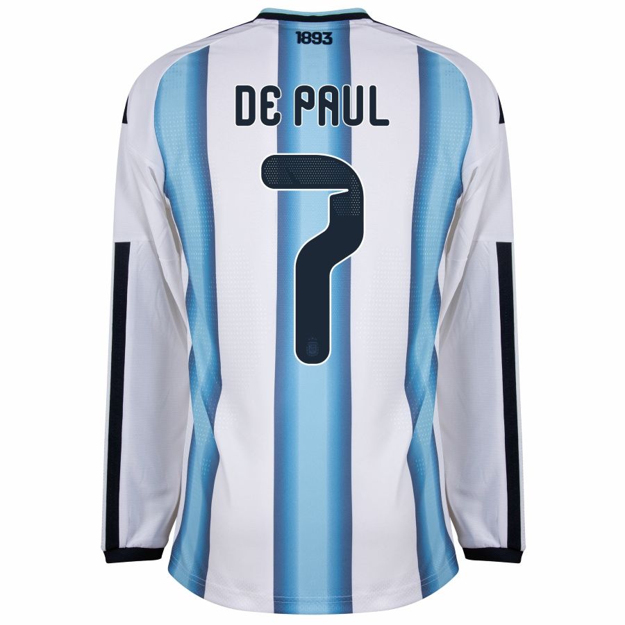 Maillot Argentine Domicile 2026 2027 Manches Longues De Paul (2)