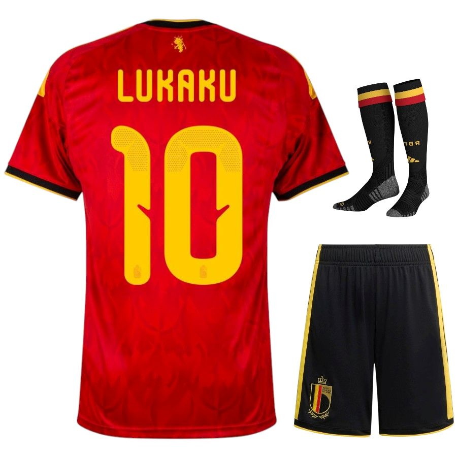 Maillot Kit Enfant Belgique Domicile 2026 2027 Lukaku (1)