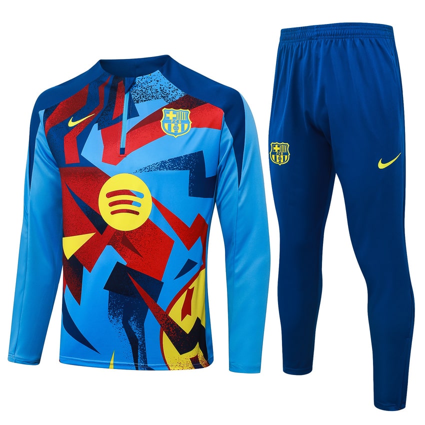 Survetement Barca Training 2025 2026 Bleu Motif (1)