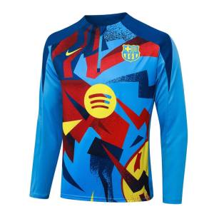 Survetement Barca Training 2025 2026 Bleu Motif (3)