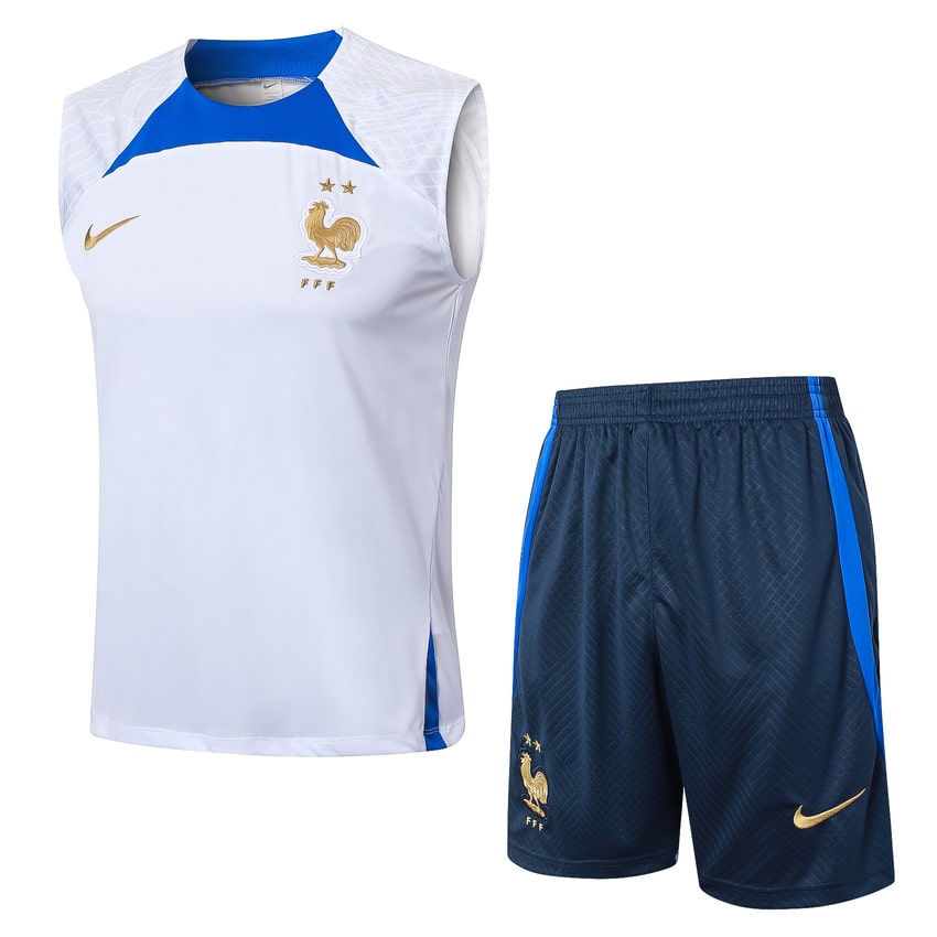 Debardeur Short Equipe de France 2024 2025 Blanc Bleu (1)
