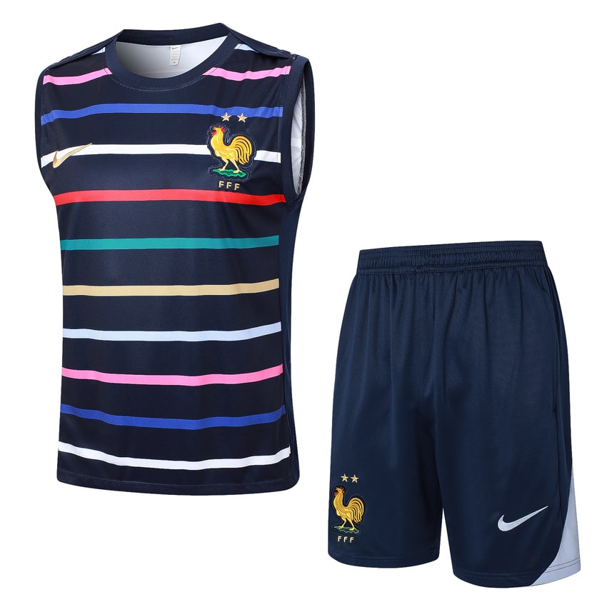 Debardeur Short Equipe de France 2024 2025 Bleu Motif (1)