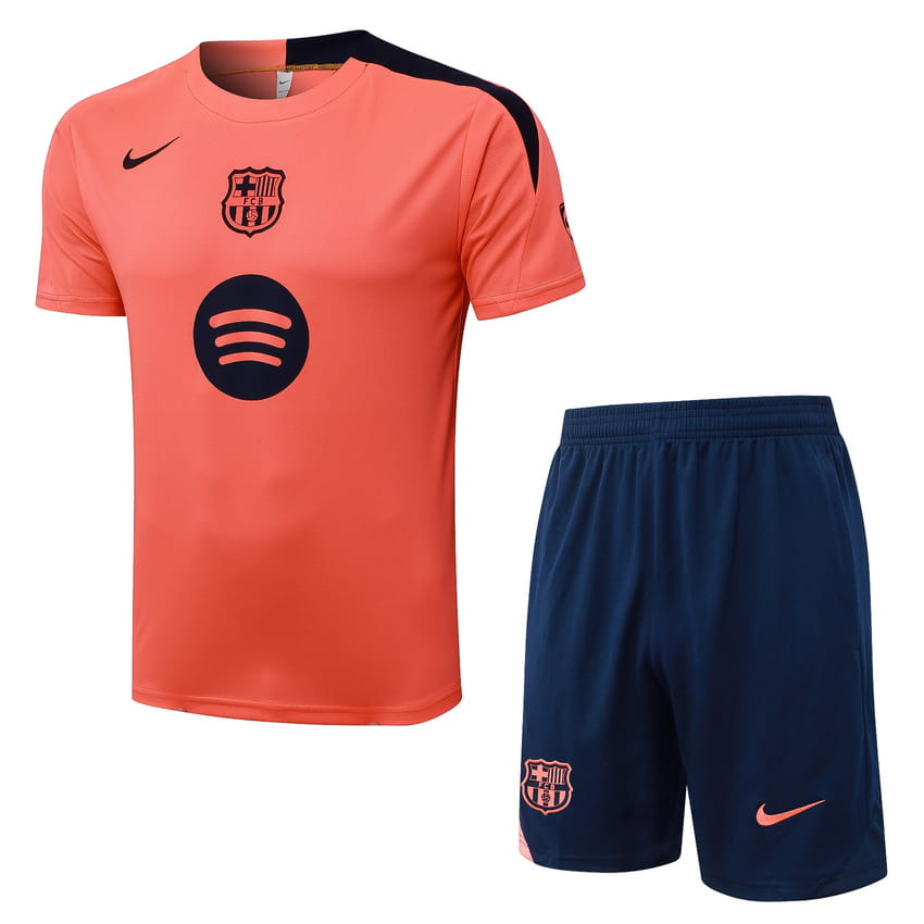 Ensemble Maillot Short Barca 2025 2026 Orange (1)