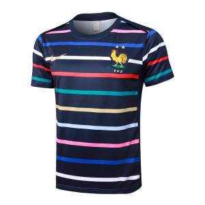 Ensemble Maillot Short Equipe de France 2024 2025 Bleu Motif (2)