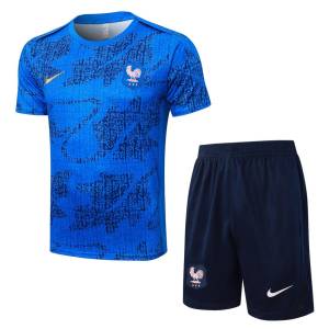 Ensemble Maillot Short Equipe de France 2025 2026 Bleu Clair