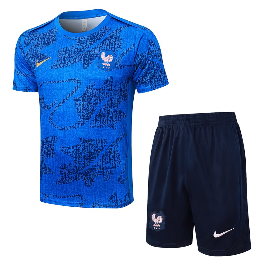Ensemble Maillot Short Equipe de France 2025 2026 Bleu Clair (1)