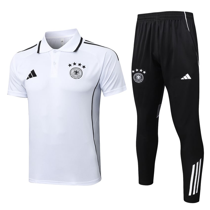 Survetement Allemagne Polo 2025 2026 Blanc Noir (1)
