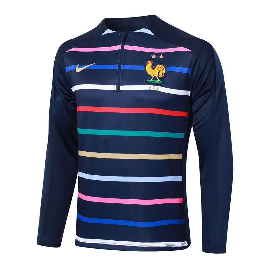 Survetement Equipe de France Training 2024 2025 Bleu Motif (2)