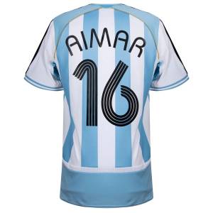 Maillot Argentine Adidas Domicile 2006 Aimar (3)