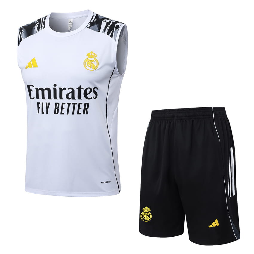 Debardeur Short Real Madrid 2025 2026 Blanc Tache (1)