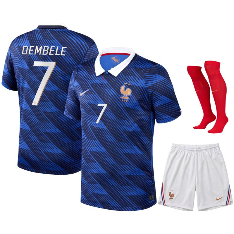 Maillot Equipe de France Kit Enfant Domicile Coupe du Monde 2026 Dembele (1)