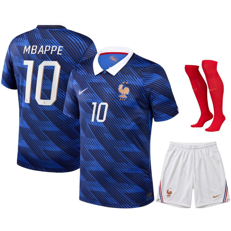 Maillot Equipe de France Kit Enfant Domicile Coupe du Monde 2026 Mbappe (1)