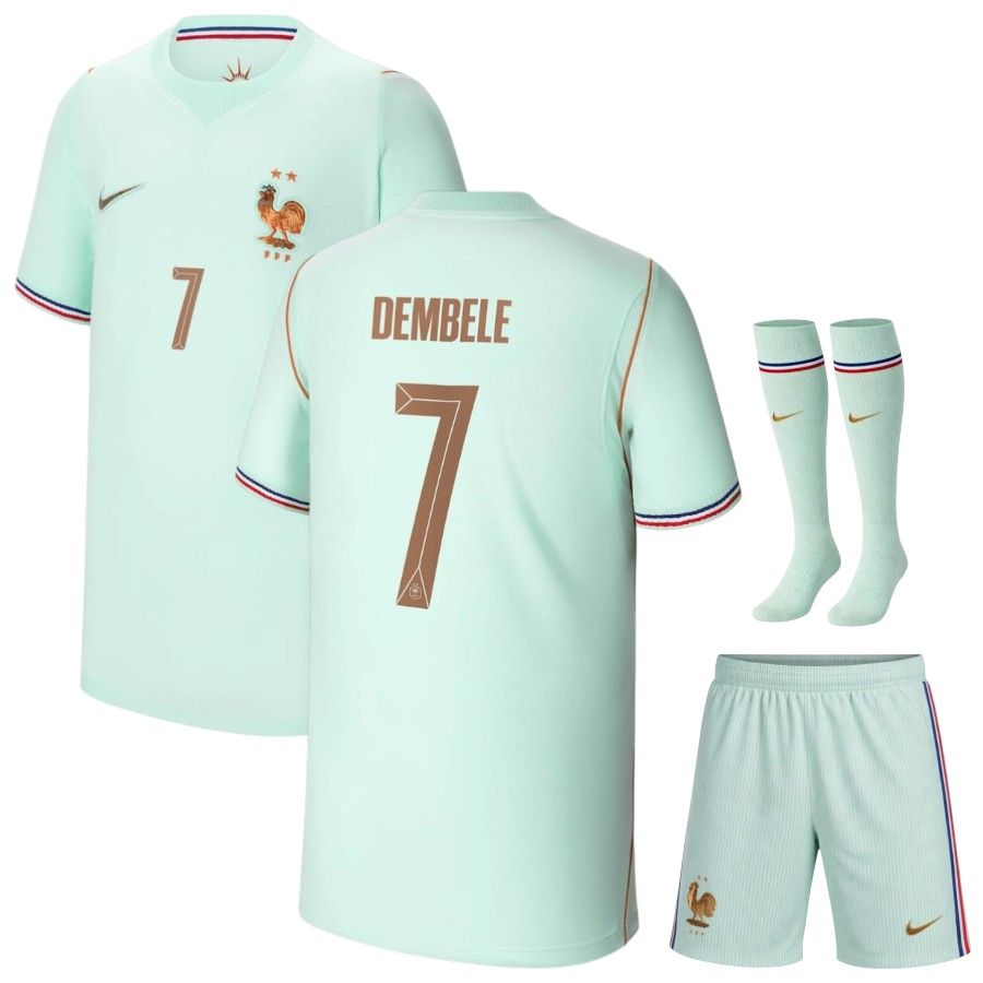 Maillot Equipe de France Kit Enfant Vert Coupe du Monde 2026 Dembele