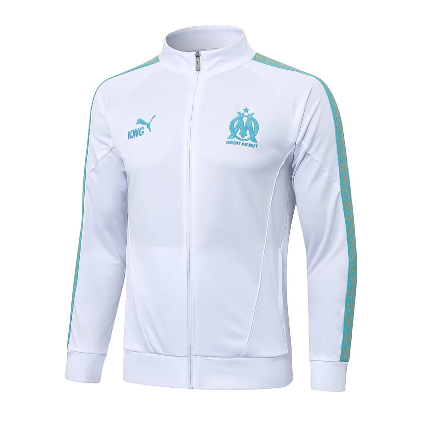 Survetement OM Veste 2025 2026 Blanc (3)