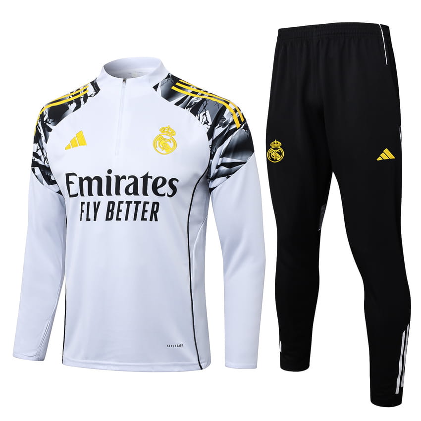 Survetement Real Madrid Training 2025 2026 Blanc Tache (1)