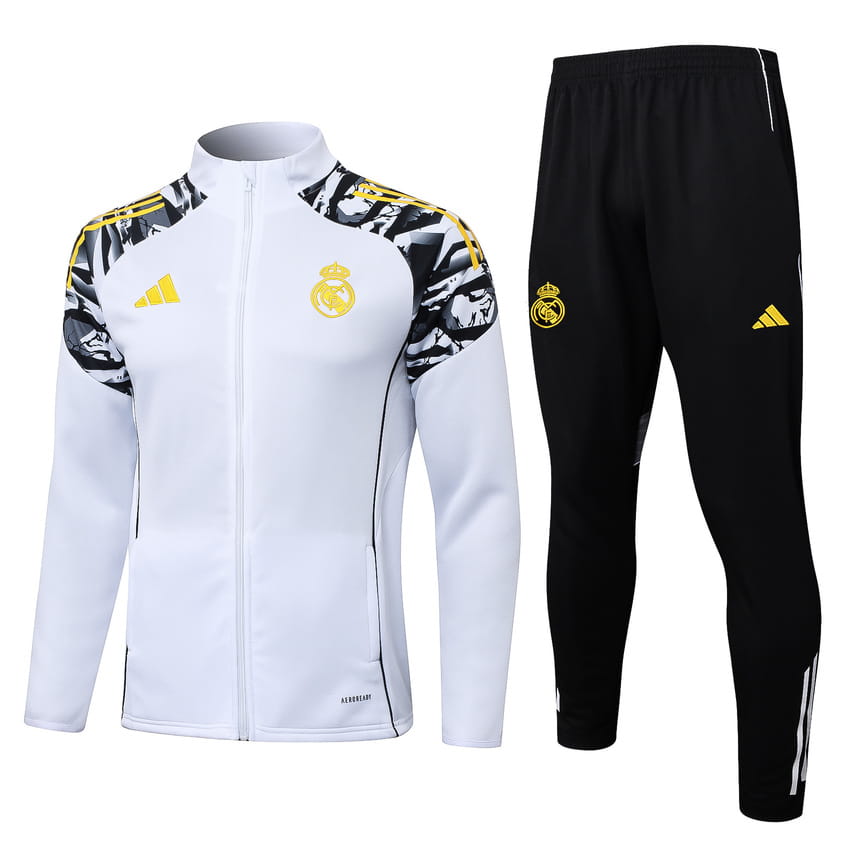 Survetement Real Madrid Veste 2025 2026 Blanc Tache (1)