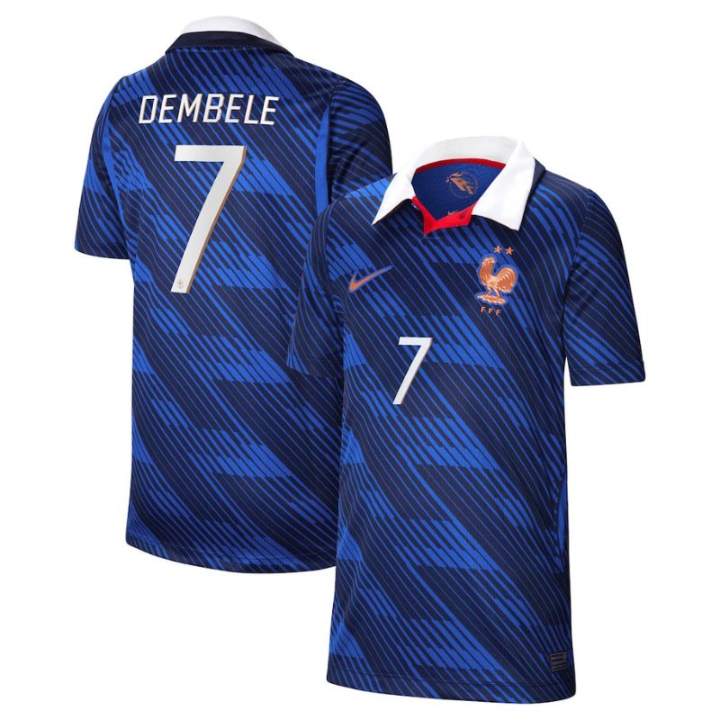 Maillot Equipe de France Enfant Domicile Coupe du Monde 2026 Dembele (1)