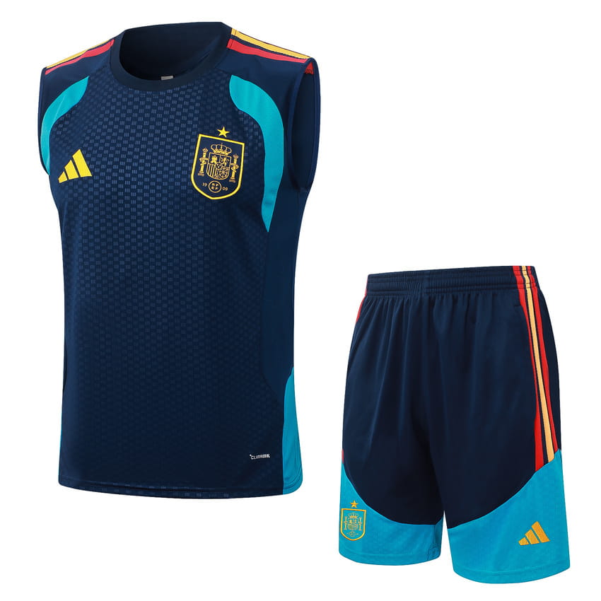 Debardeur Short Espagne 2026 2027 Bleu Sombre (1)