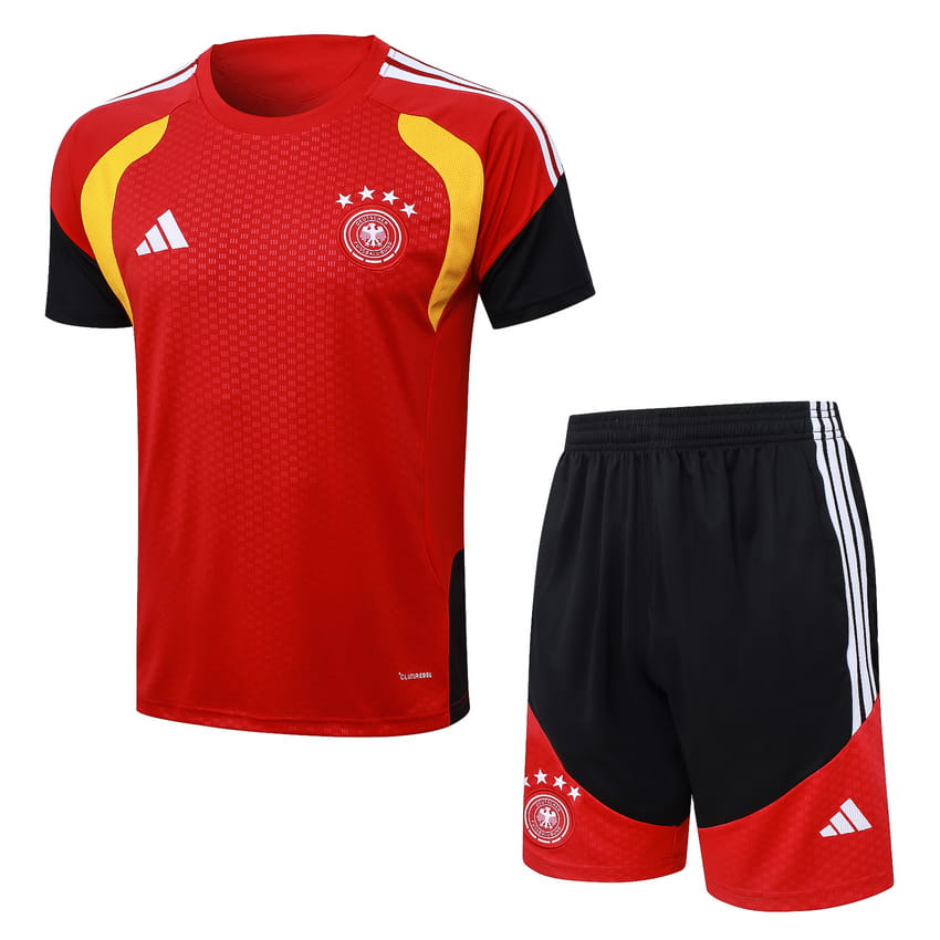 Ensemble Maillot Short Allemagne 2026 2027 Rouge Noir (1)