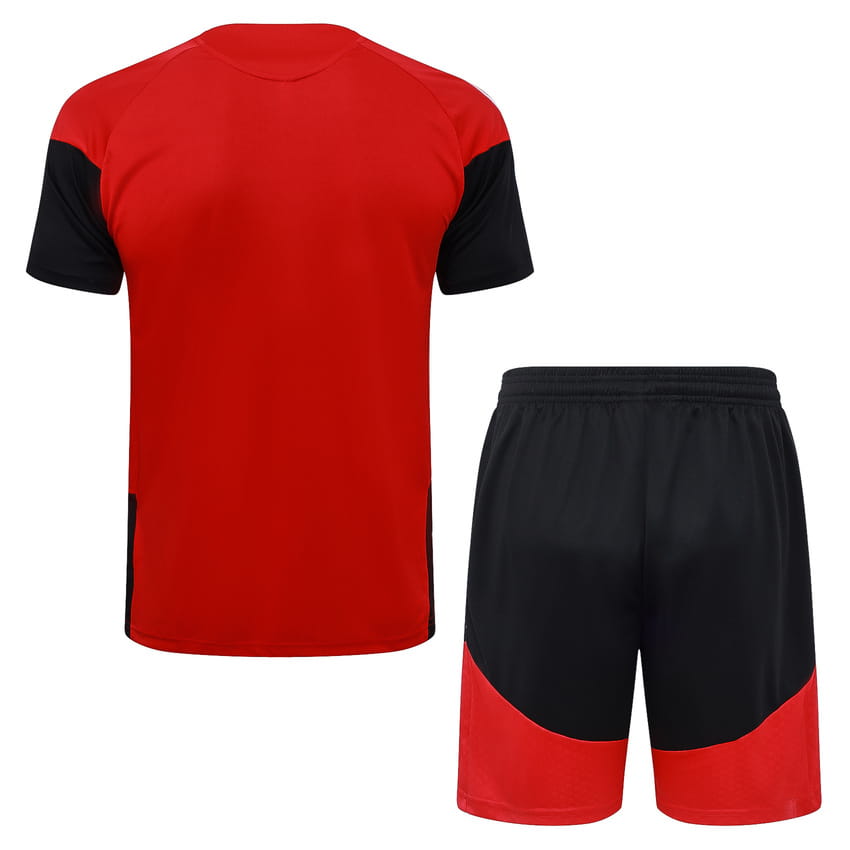 Ensemble Maillot Short Allemagne 2026 2027 Rouge Noir (3)