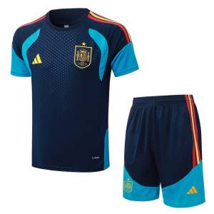 Ensemble Maillot Short Espagne 2026 2027 Bleu Sombre